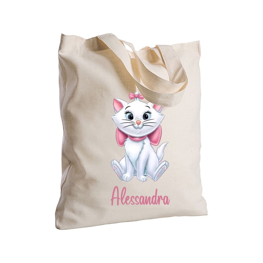 Borsa Shopper Minù Aristogatti in Tessuto Personalizzabile 2 pz