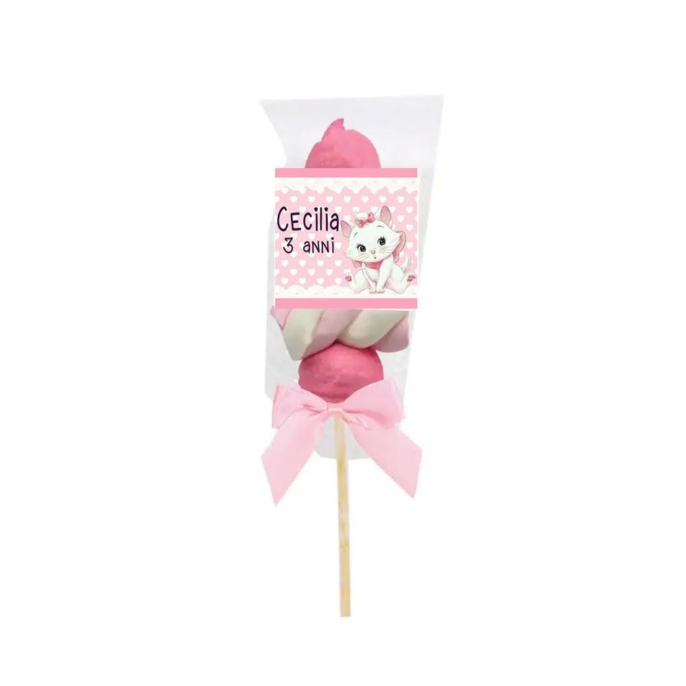 Spiedini di Marshmallow Minù Aristogatti Personalizzabili - kit fai da te