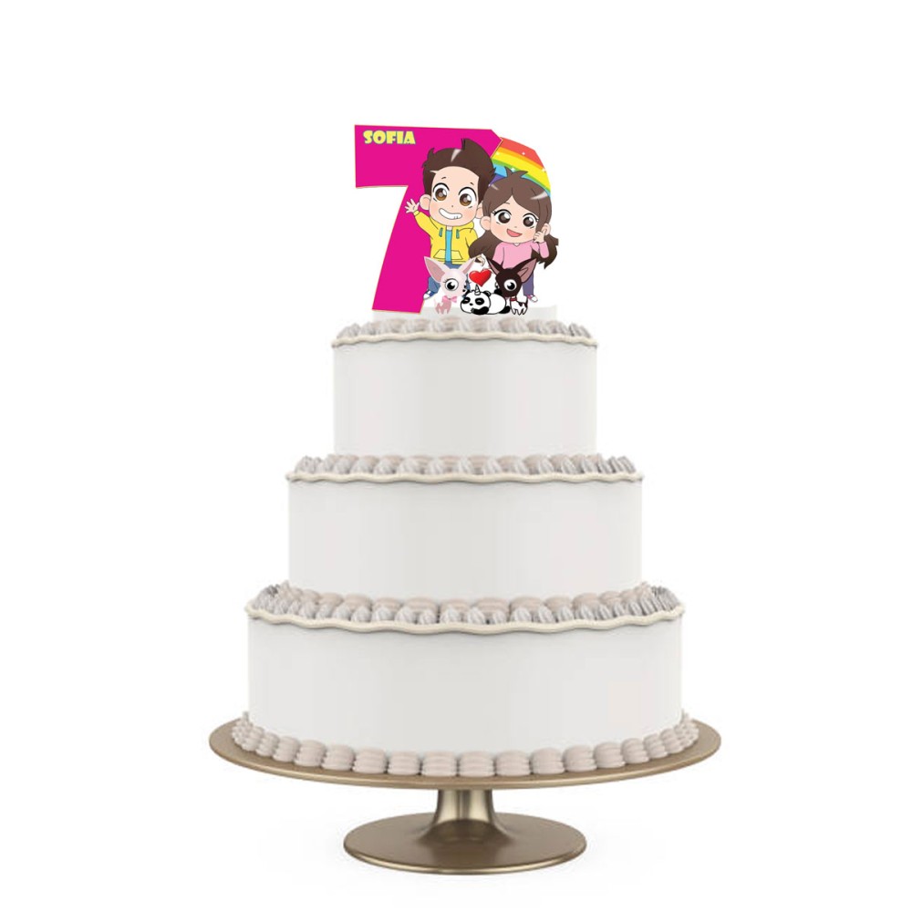 Topper Torta polistirolo Me contro Te Sagomato Personalizzabile 15 cm