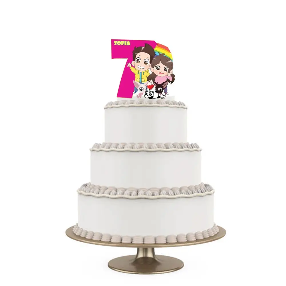 Topper Torta polistirolo Me contro Te Sagomato Personalizzabile 15 cm