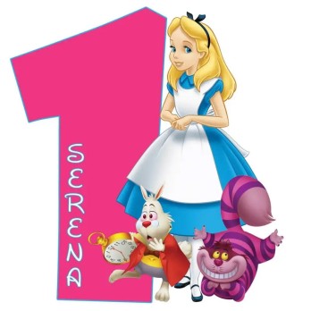 Topper Torta polistirolo Alice Sagomato Personalizzabile 15 cm