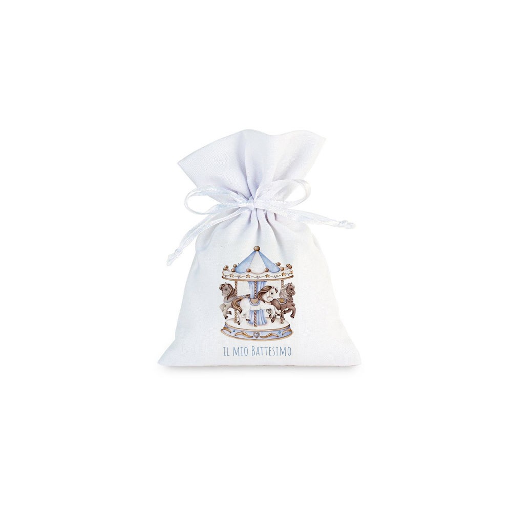 10 Sacchetti personalizzabili Giostrina Carousel Celeste