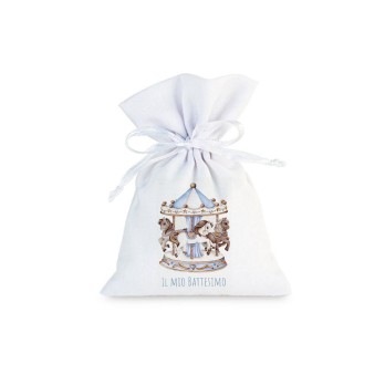 10 Sacchetti personalizzabili Giostrina Carousel Celeste