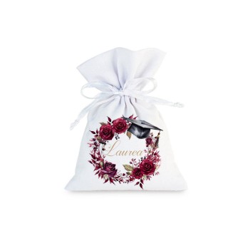 10 Sacchetti Laurea personalizzabili Rose Amaranto