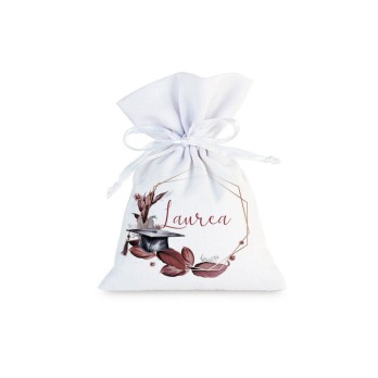 10 Sacchetti Laurea personalizzabili Geometric Rosso