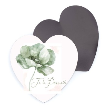 10 magneti Cuore Personalizzabili Promessa Papavero verde