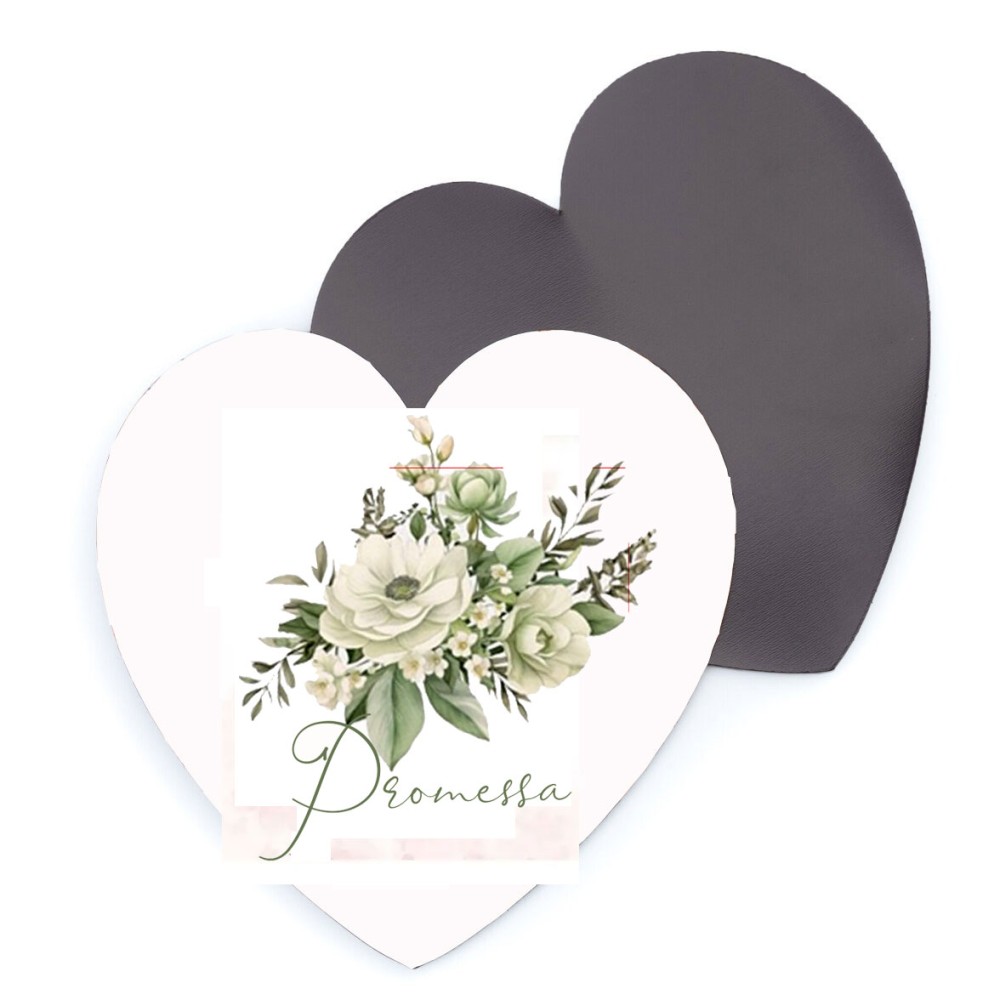 10 magneti Cuore Personalizzabili Promessa Anemone