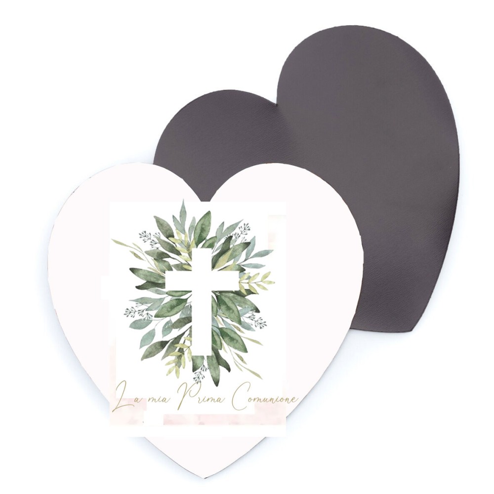 10 magneti Cuore Personalizzabili Prima Comunione Ulivo