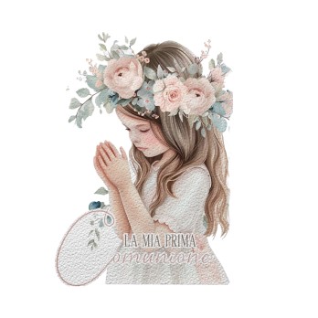 Sagoma in polistirolo Prima Comunione Romantic Girl - 60 cm