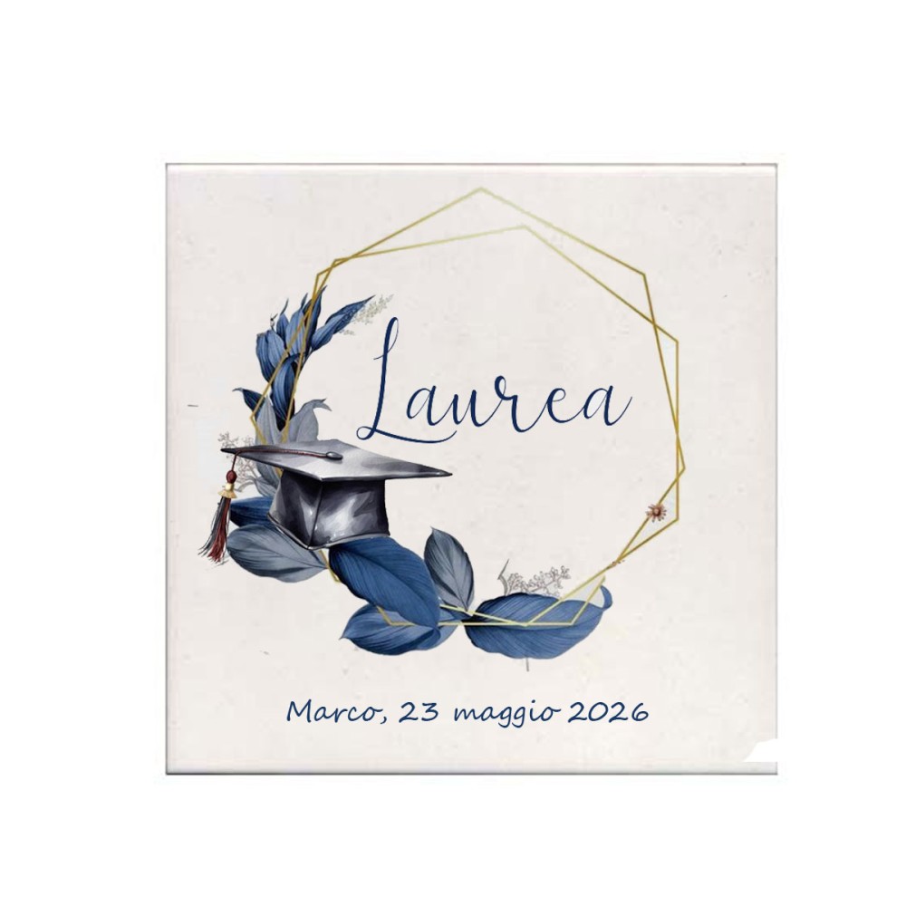 10 Mattonelle magneti Laurea geometric blu Personalizzabili