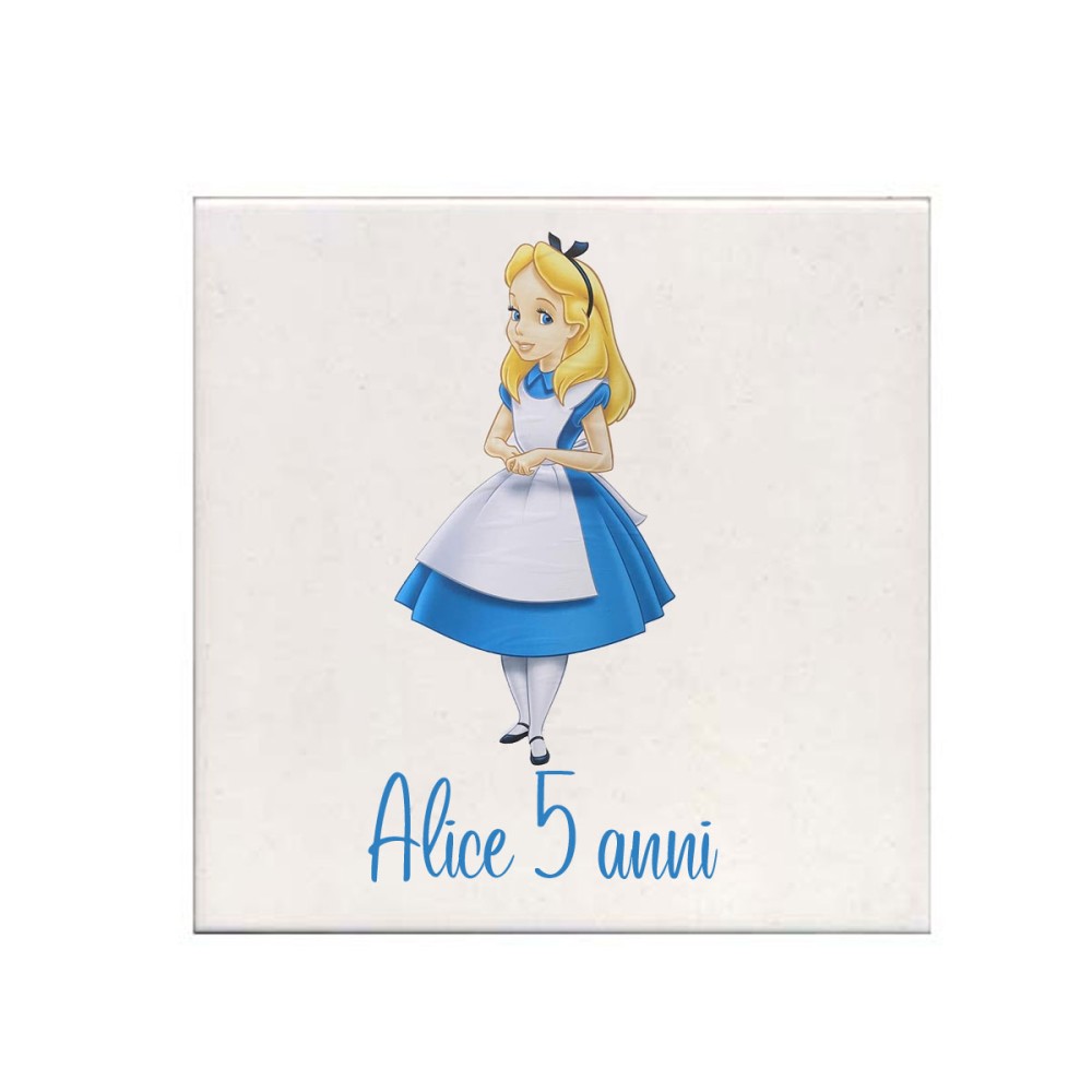 Mattonella magnete Alice nel paese delle meraviglie Personalizzabile 10 pz