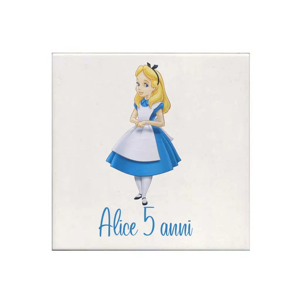 Mattonella magnete Alice nel paese delle meraviglie Personalizzabile 10 pz