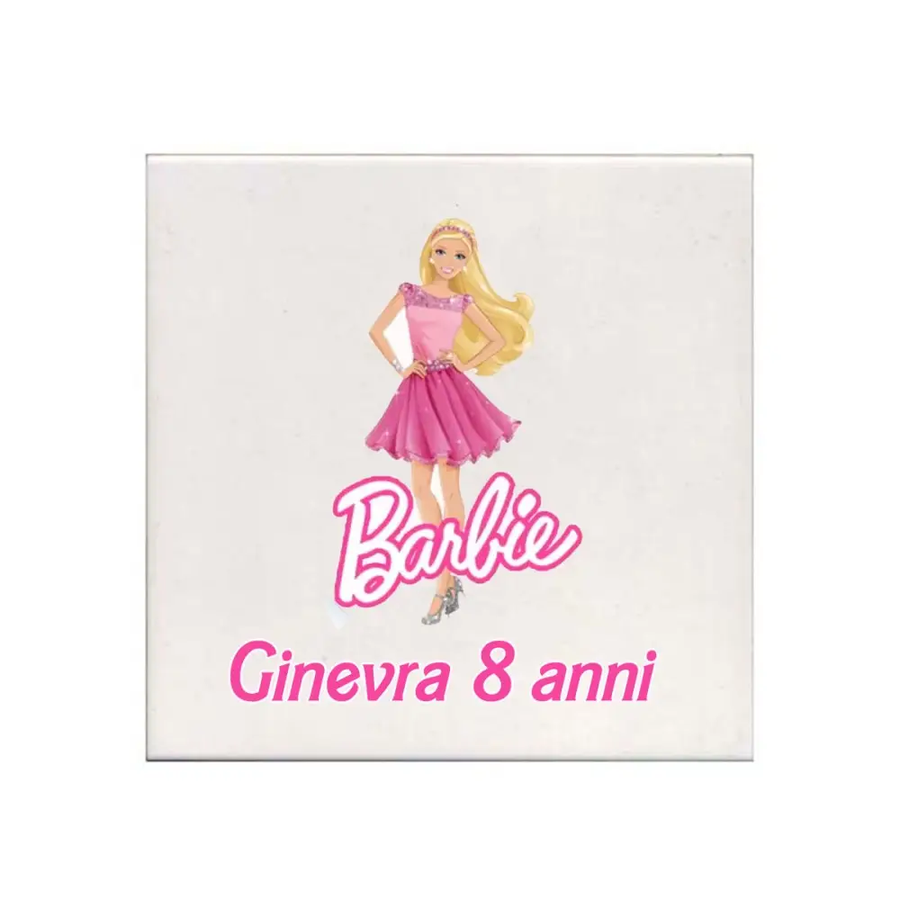 Mattonella magnete Barbie Personalizzabile 10 pz