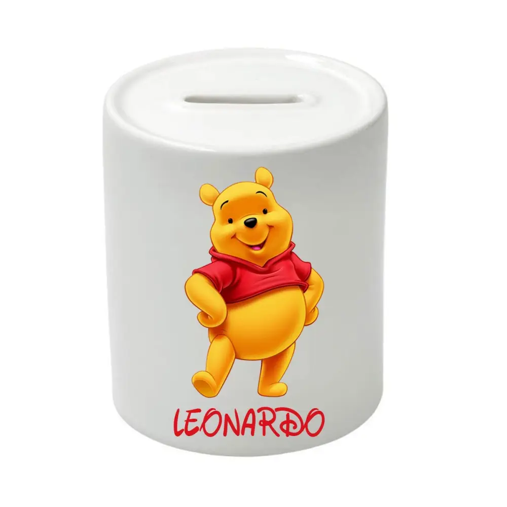 Salvadanaio in Ceramica Winnie the Pooh personalizzabile