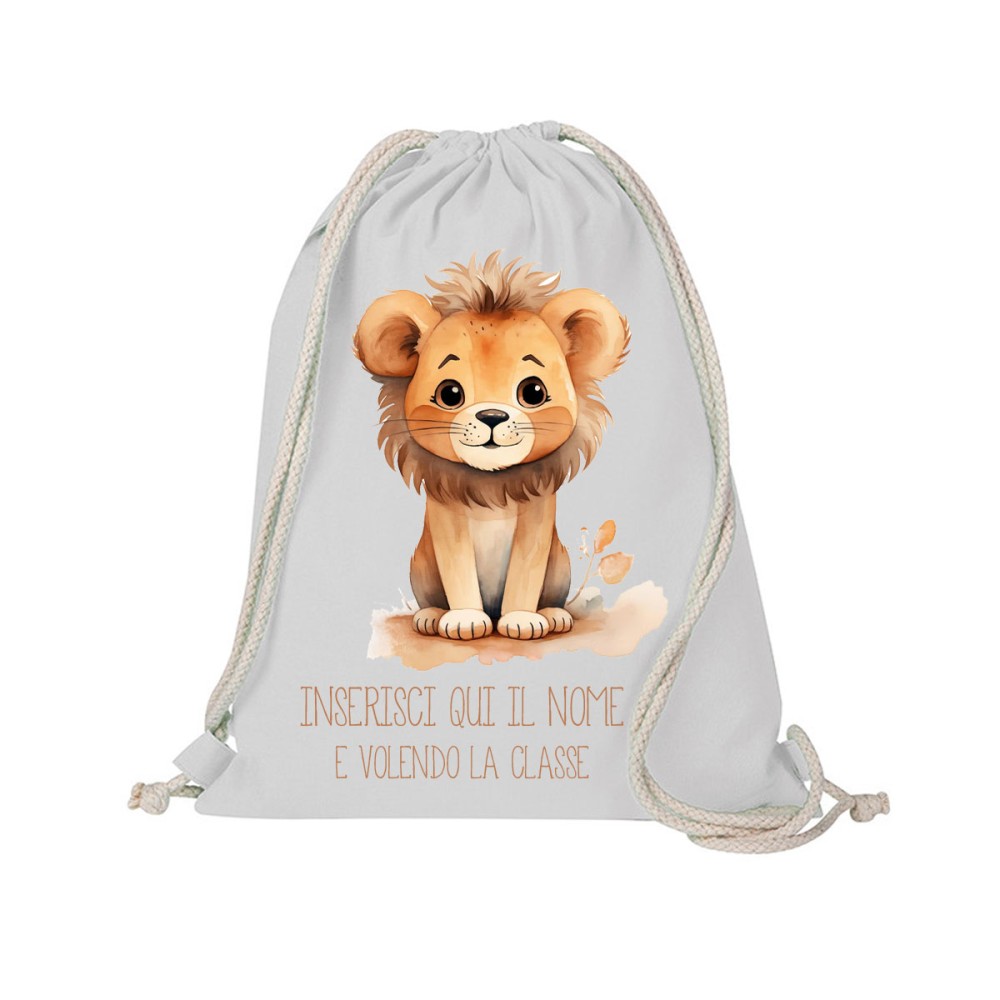 Sacca Zaino in cotone Leoncino personalizzabile