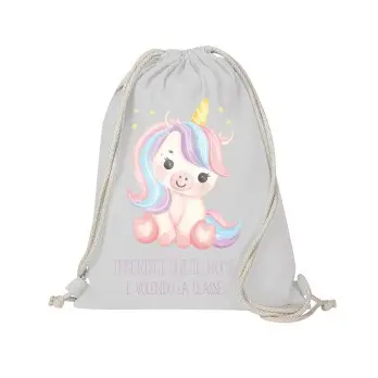 Sacca Zaino in cotone Unicorno personalizzabile
