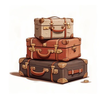 Sagoma decorativa in legno tema viaggio set valigie - 85 cm