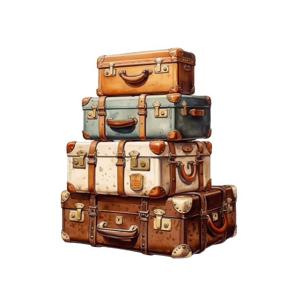 Sagoma in polistirolo 30 cm a tema viaggio set valigie