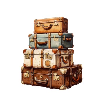 Sagoma in polistirolo 60 cm a tema viaggio set valigie