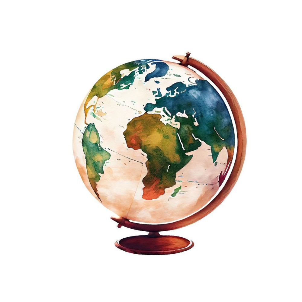 Magneti in plexiglass mappamondo vintage - 10 pz