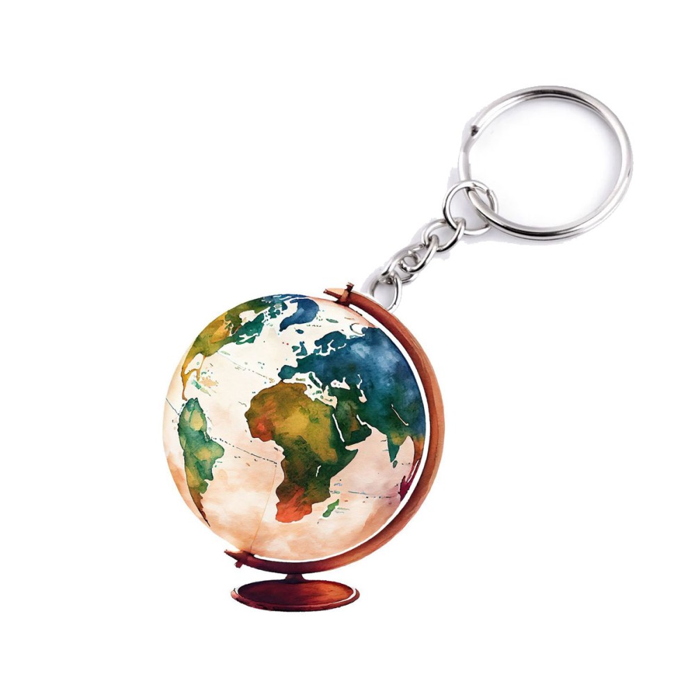 Portachiavi in Plexiglass Mappamondo vintage - 1 pz