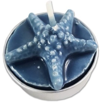 6 PZ. CANDELA TEA LIGHT STELLA MARINA AVORIO BLU (A10831 BLU)