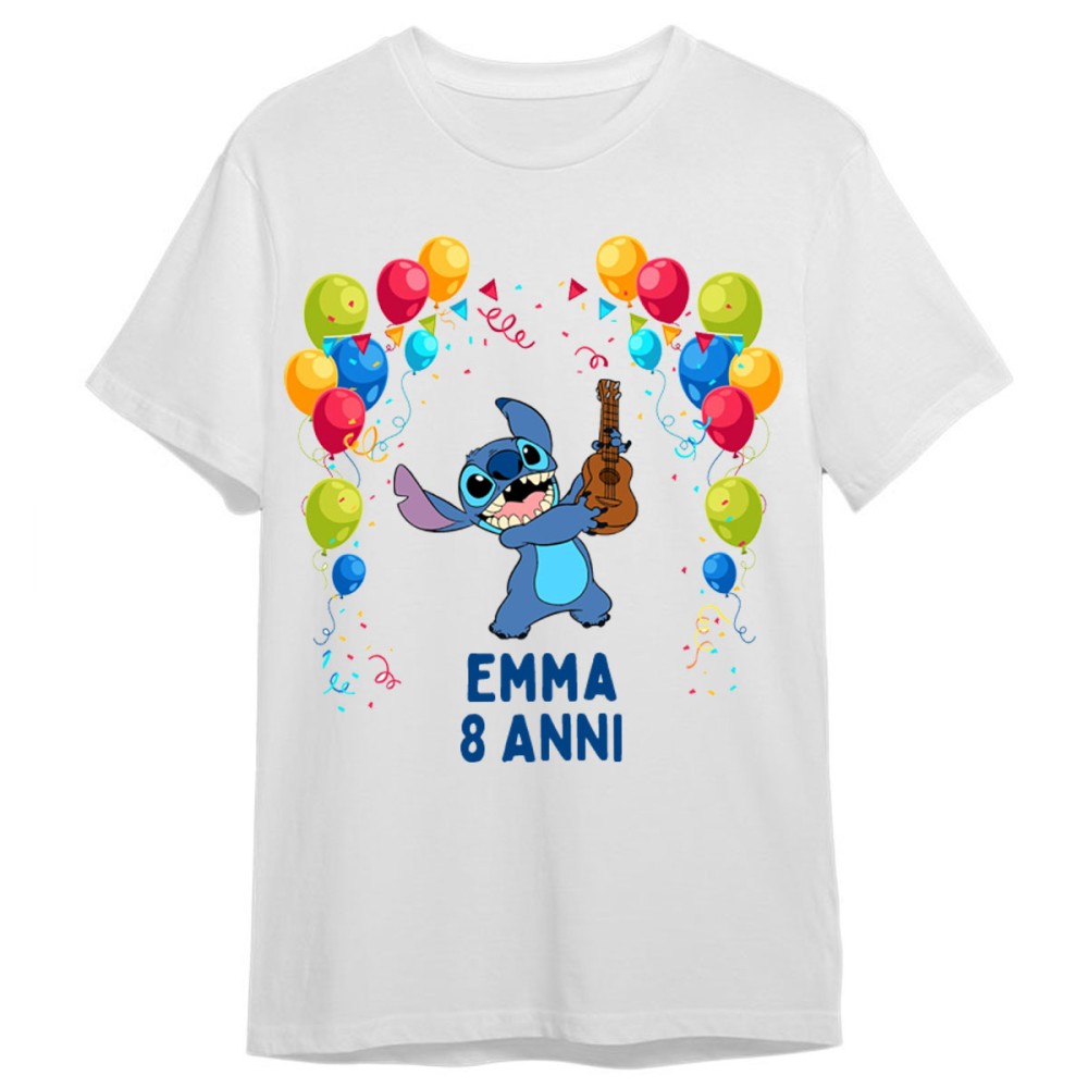 Maglietta personalizzata per festa compleanno Stitch