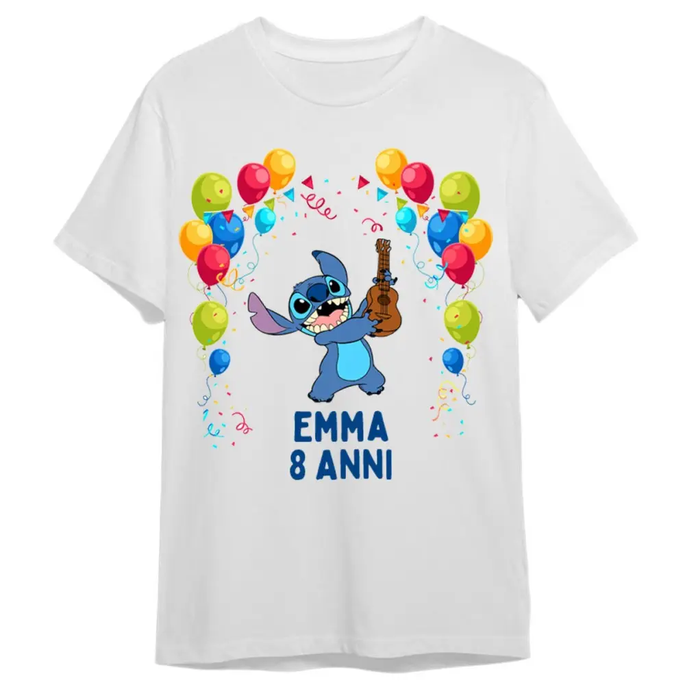Maglietta personalizzata per festa compleanno Stitch