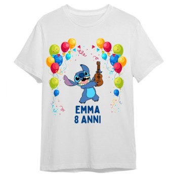 Maglietta personalizzata per festa compleanno Stitch