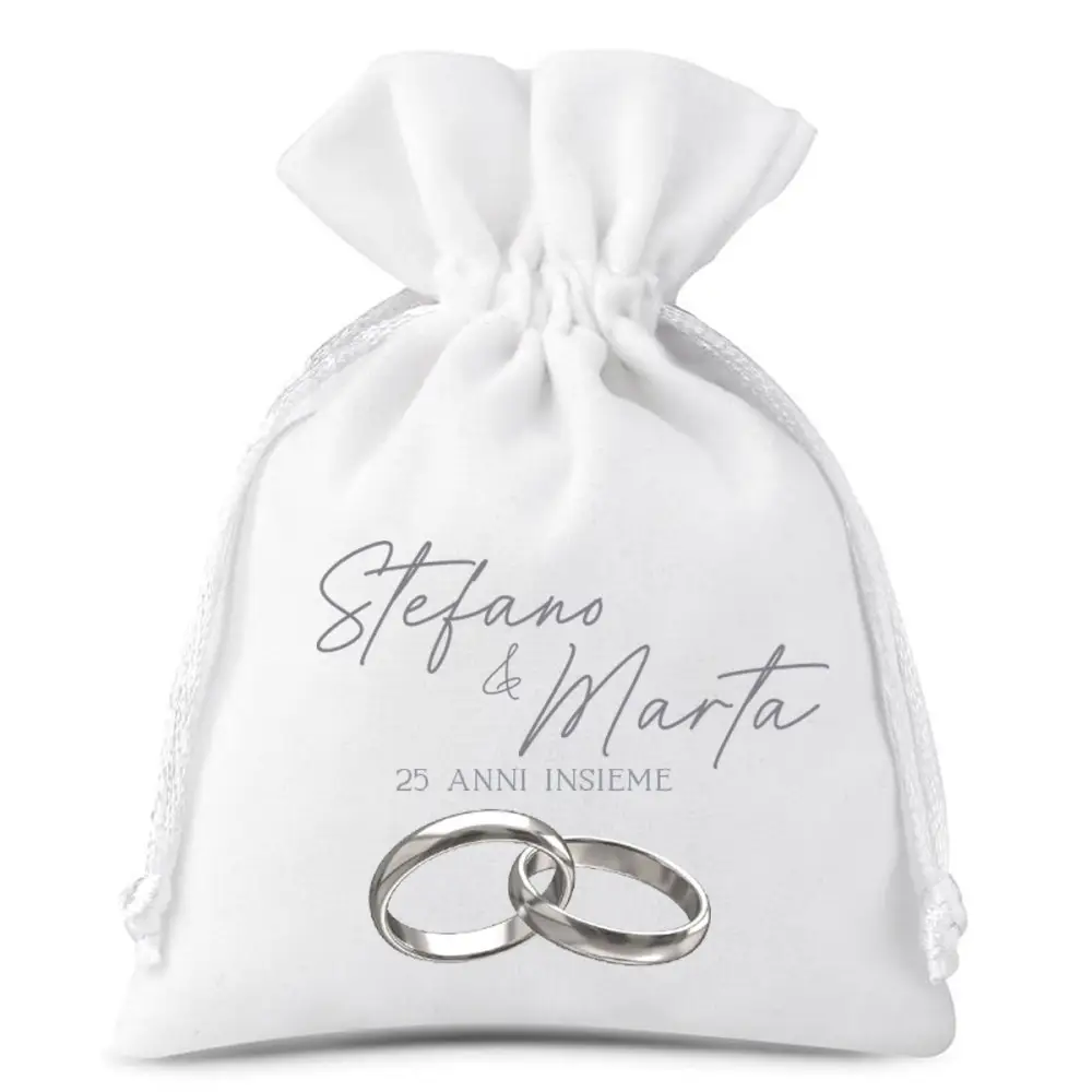 30 Sacchetti 25 anni matrimonio nozze d'argento personalizzabili