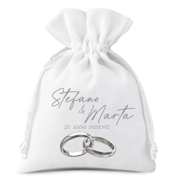 10 Sacchetti 25 anni matrimonio nozze d'argento personalizzabili