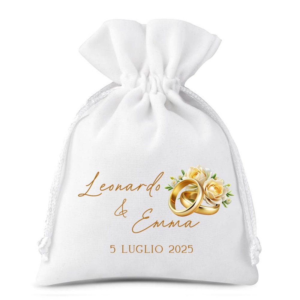 30 Sacchetti matrimonio personalizzabili con nomi e data