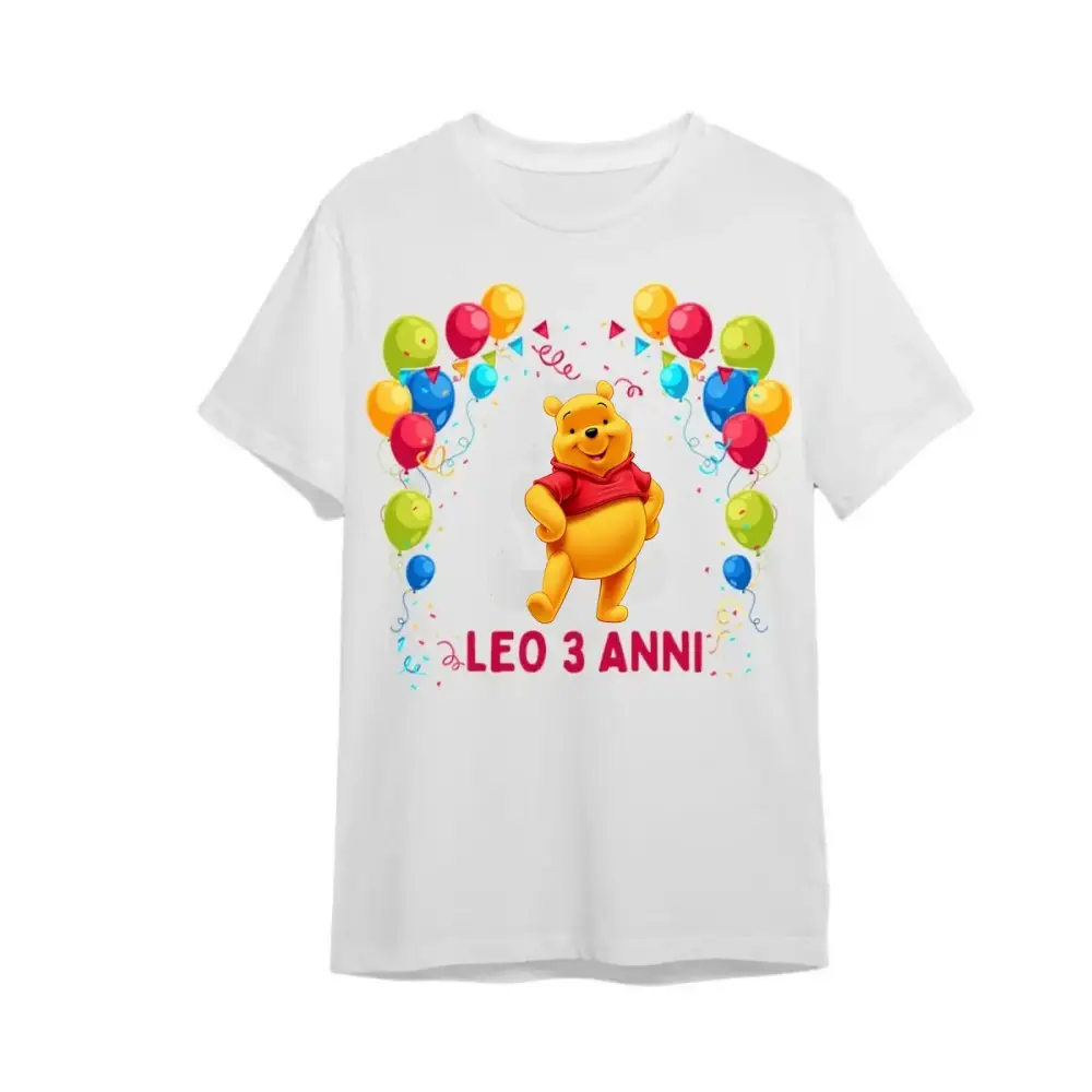 Maglietta personalizzata per festa compleanno Winnie the pooh
