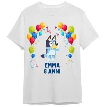 Maglietta personalizzata per festa compleanno Bluey