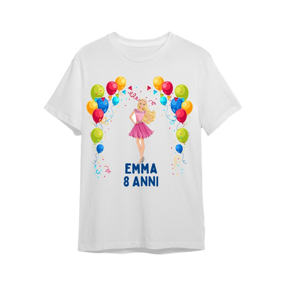 Maglietta personalizzata per festa compleanno Barbie