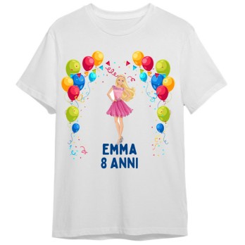 Maglietta personalizzata per festa compleanno Barbie