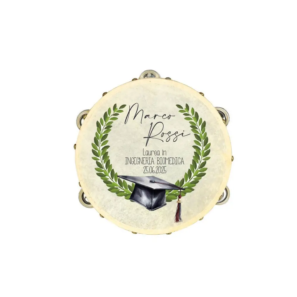 Tamburello personalizzabile Tema Laurea - 6 pz