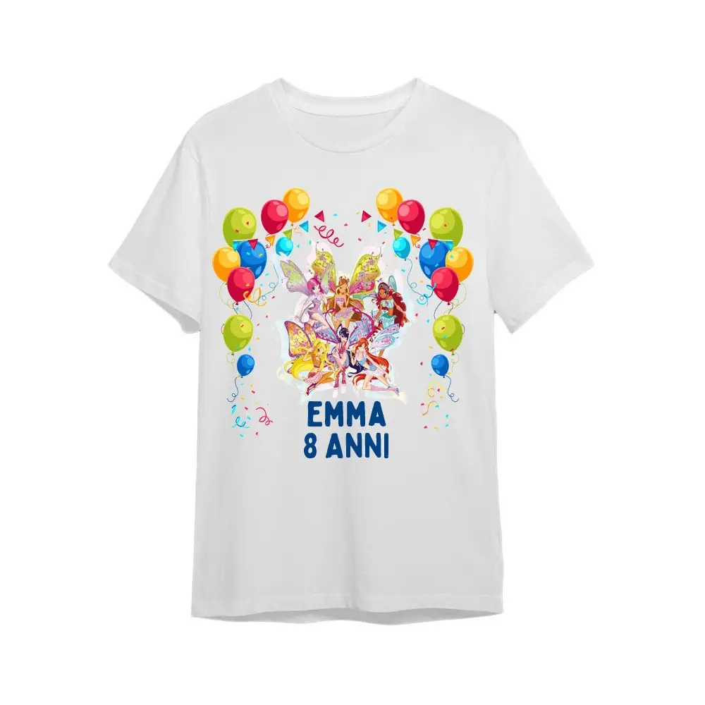 Maglietta personalizzata per festa compleanno Winx