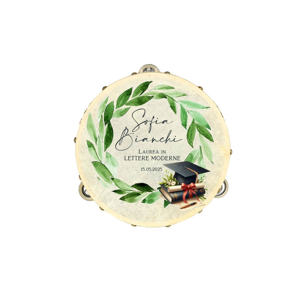 Tamburello personalizzabile Tema Laurea - 6 pz