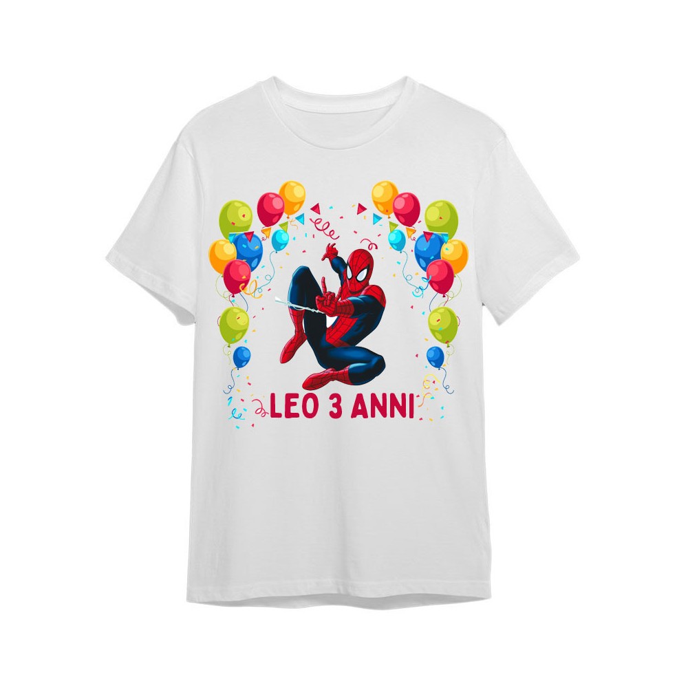 Maglietta personalizzata per festa compleanno Spiderman