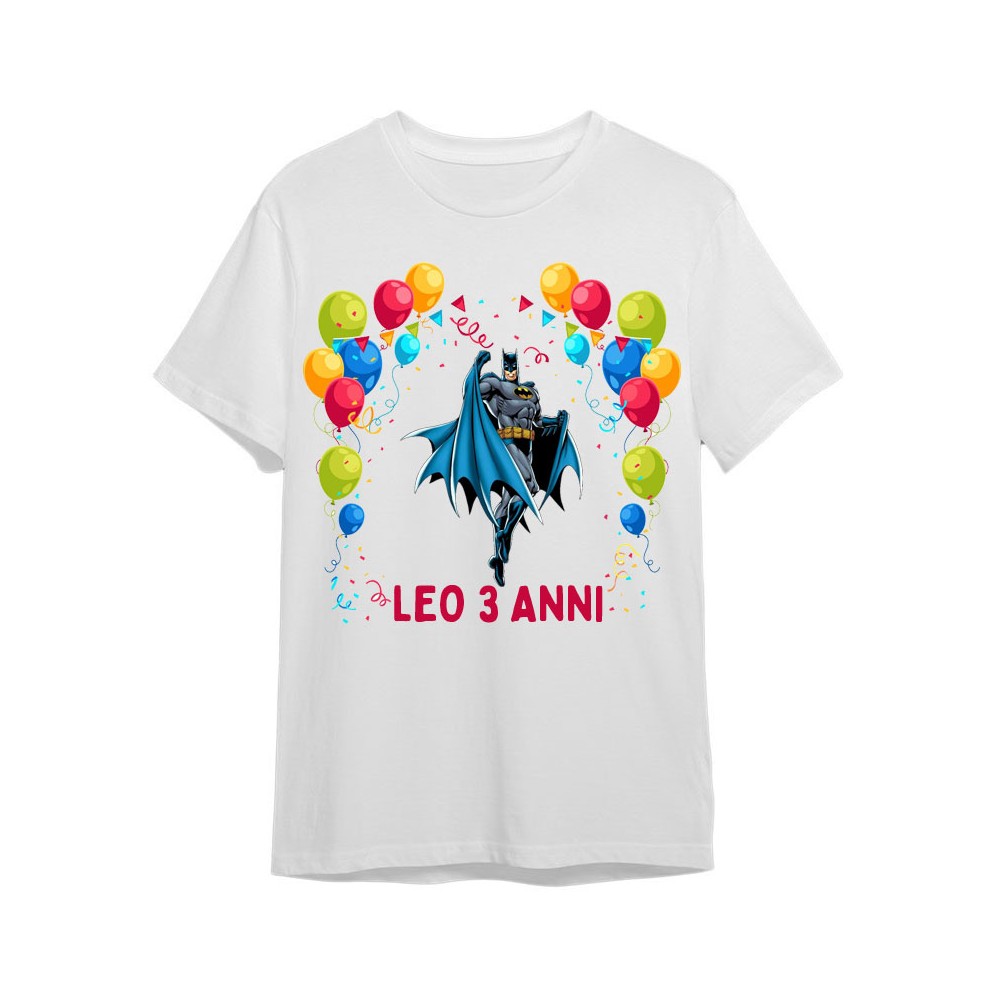 Maglietta personalizzata per festa compleanno Batman