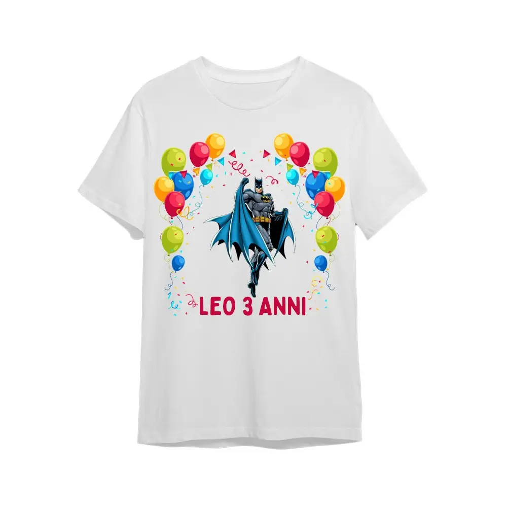 Maglietta personalizzata per festa compleanno Batman
