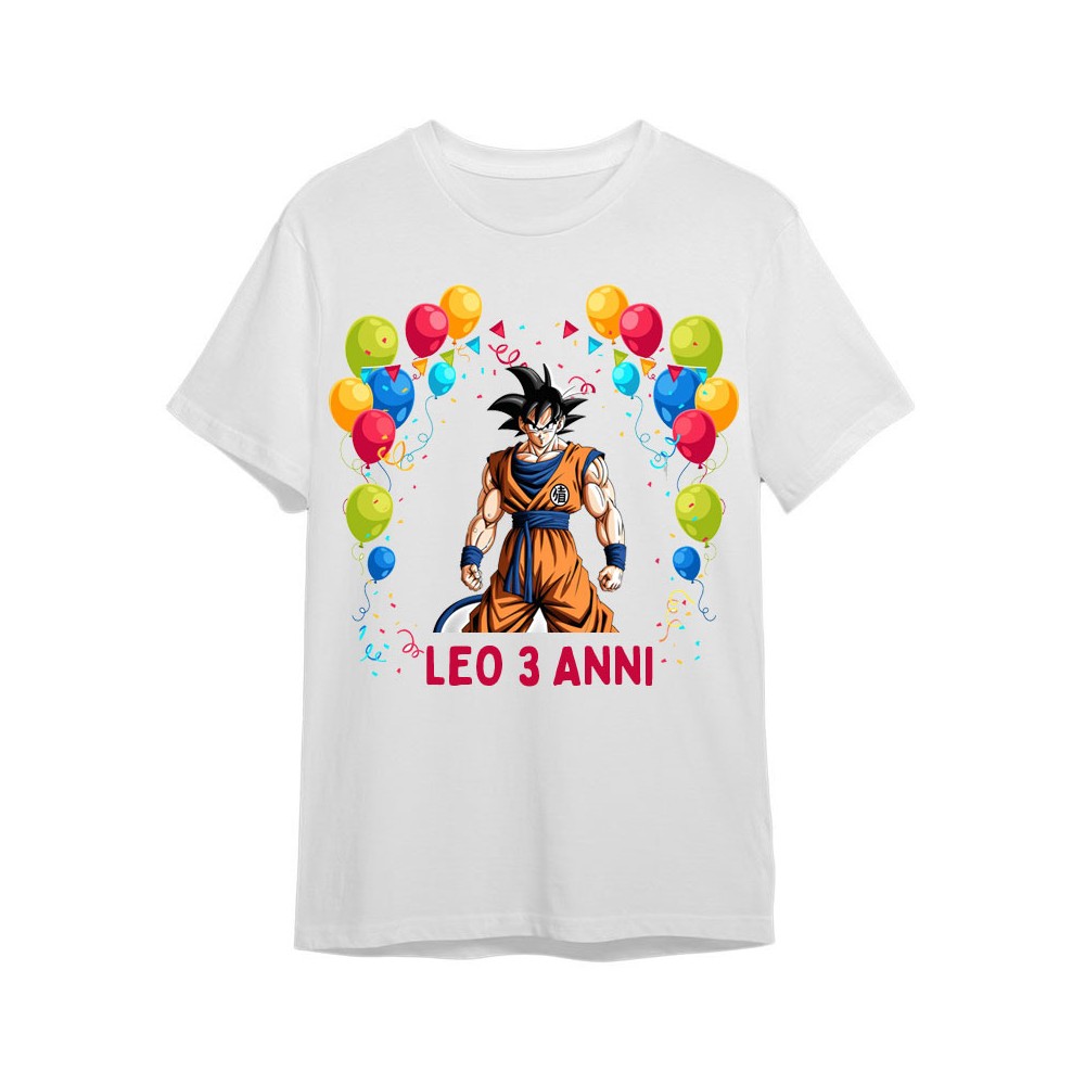 Maglietta personalizzata per festa compleanno Dragon ball