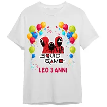 Maglietta personalizzata per festa compleanno Squid game