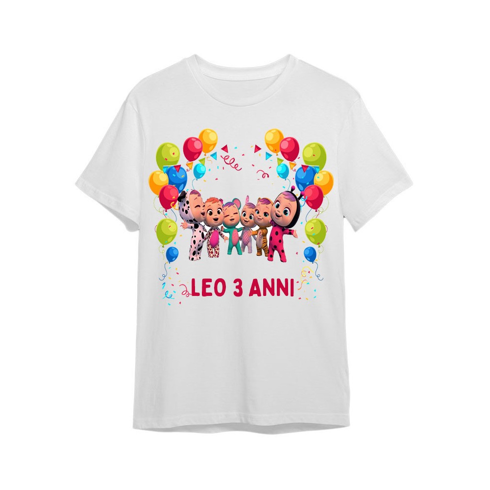 Maglietta personalizzata per festa compleanno Cry Babies