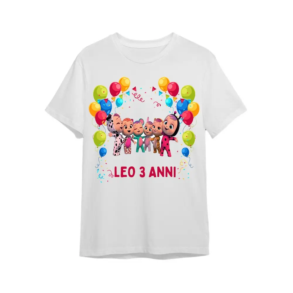 Maglietta personalizzata per festa compleanno Cry Babies