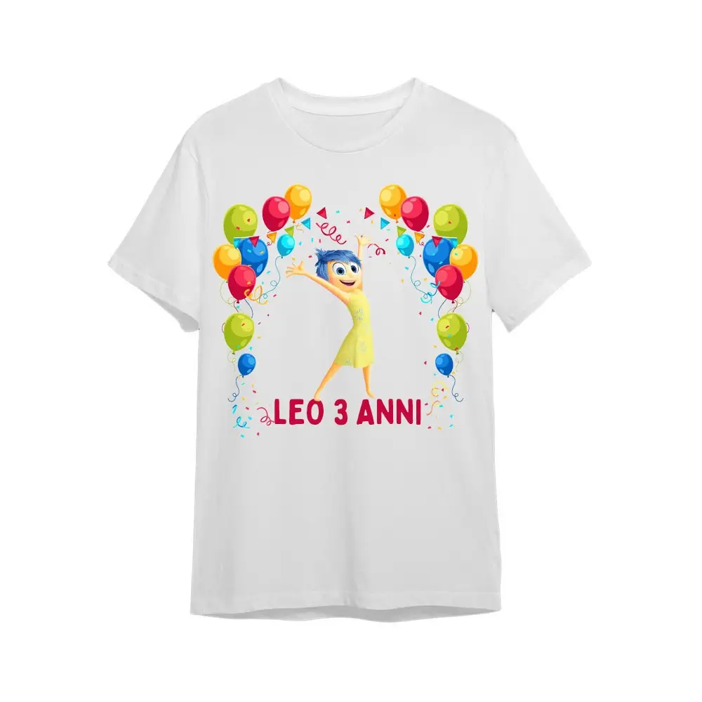 Maglietta personalizzata per festa compleanno Gioia Inside out