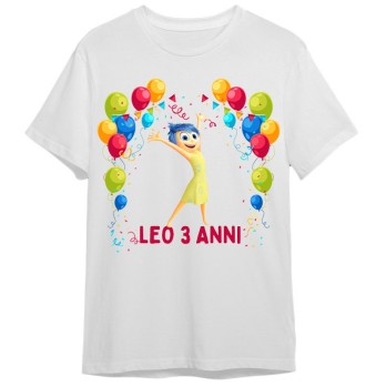 Maglietta personalizzata per festa compleanno Gioia Inside out