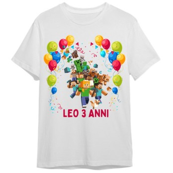 Maglietta personalizzata per festa compleanno Minecraft