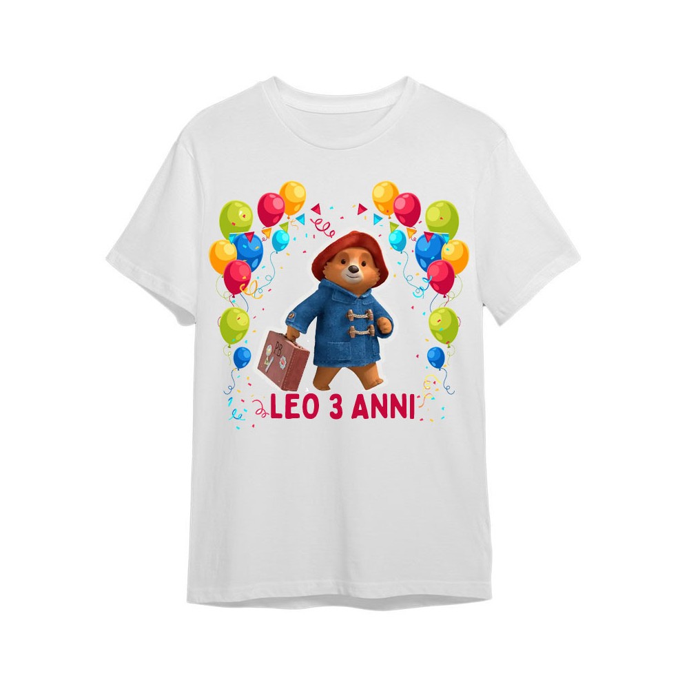 Maglietta personalizzata per festa compleanno Paddington